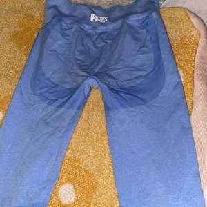 Pink active wear leggings in blue